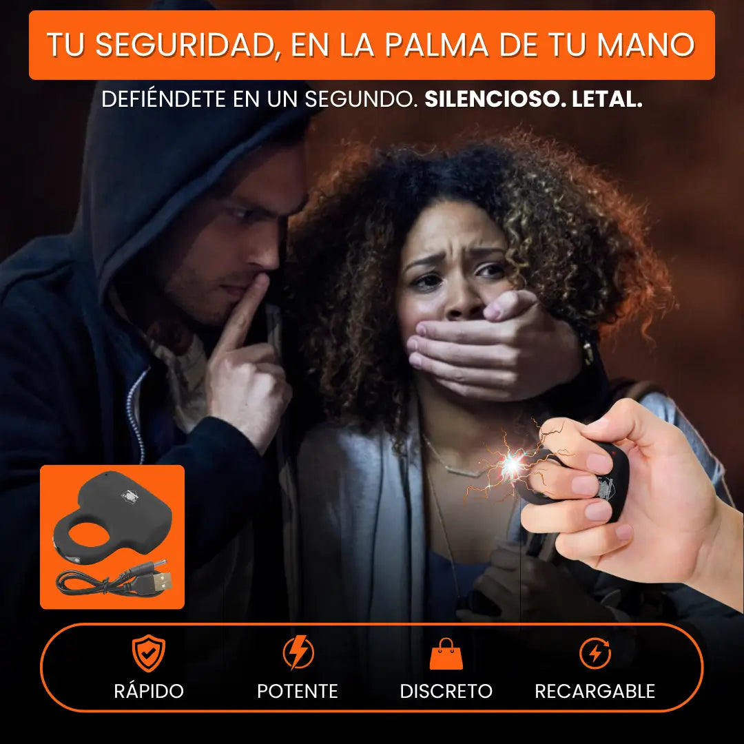 DEFENSA MAX- ANILLO TASER ANTI ROBOS Y ACOSADORES